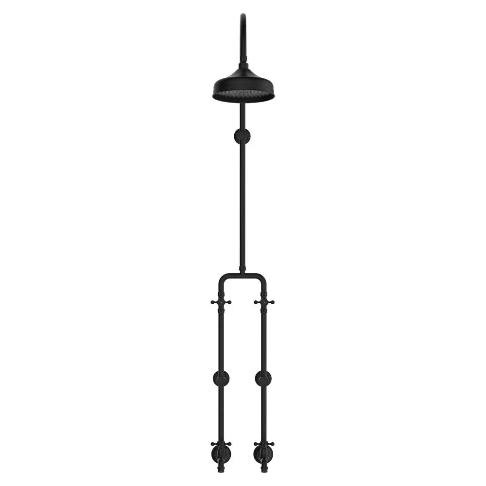 Lillian Exposed Rail Shower & Bath Set, Matte Black fienza