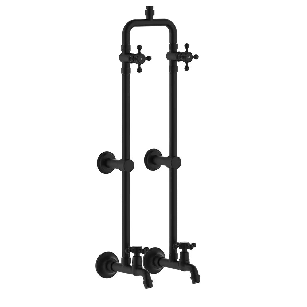 Lillian Exposed Rail Shower & Bath Set, Matte Black fienza