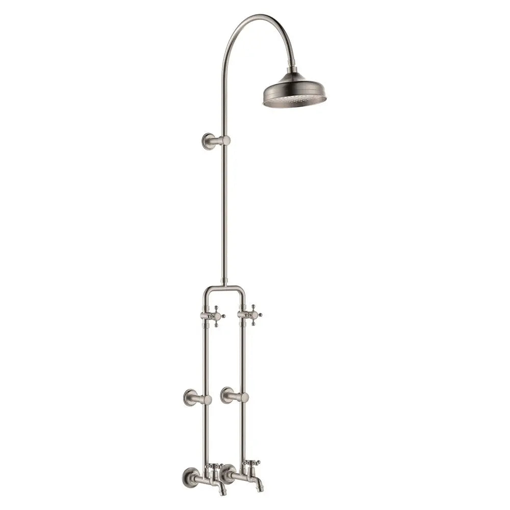 Lillian Exposed Rail Shower & Bath Set, Brushed Nickel fienza
