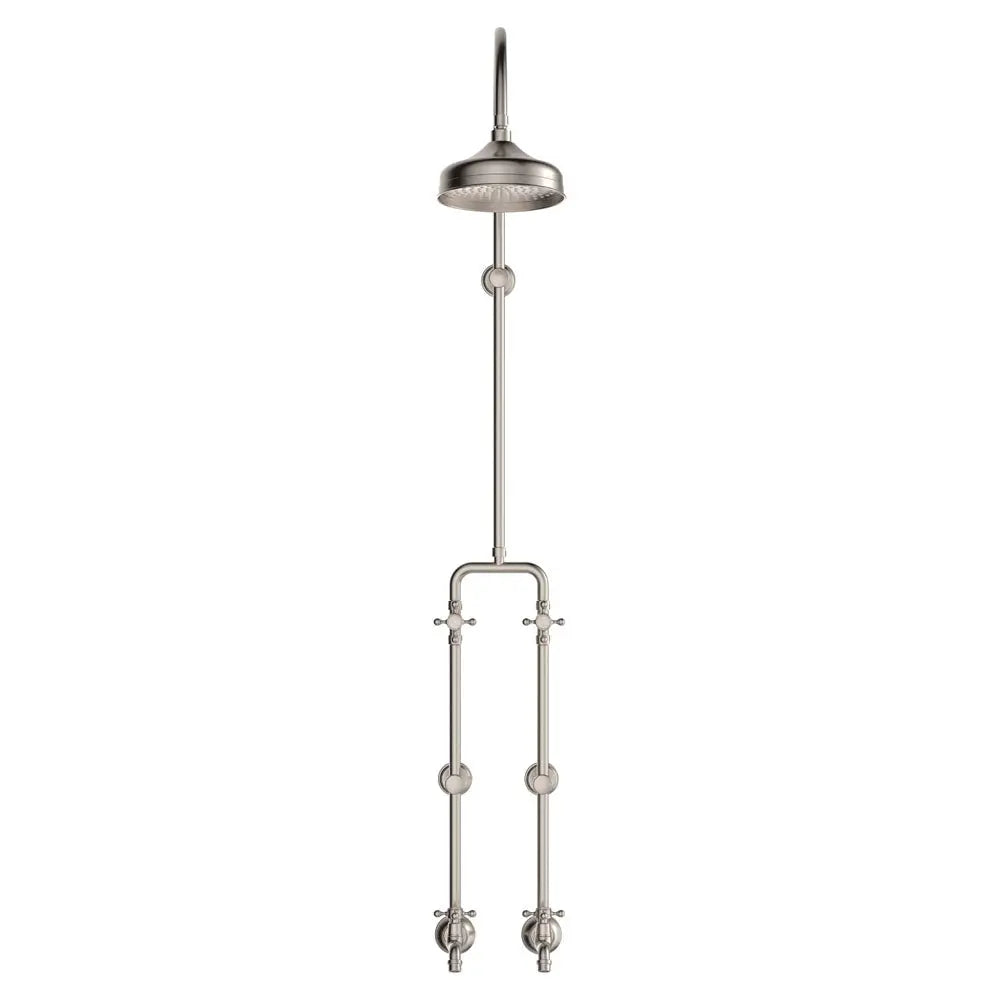 Lillian Exposed Rail Shower & Bath Set, Brushed Nickel fienza