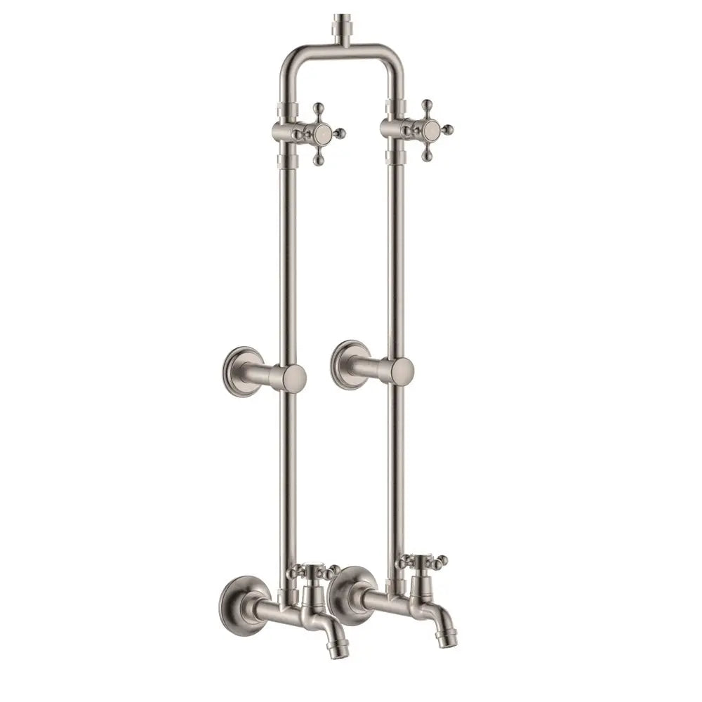Lillian Exposed Rail Shower & Bath Set, Brushed Nickel fienza