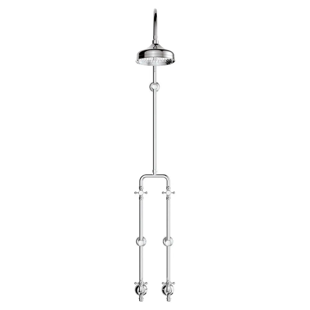 Lillian Exposed Rail Shower & Bath Set, Chrome fienza