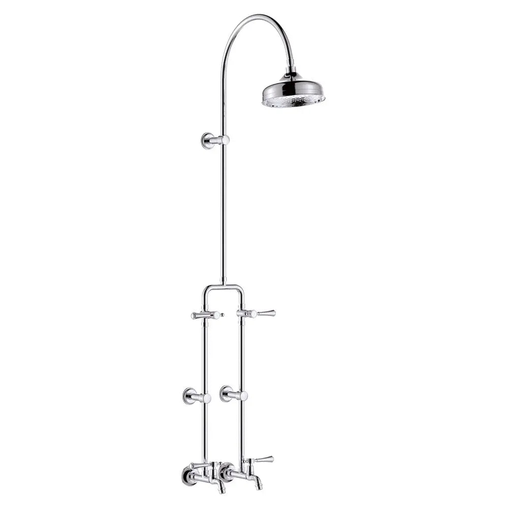 Lillian Lever Exposed Rail Shower & Bath Set, Chrome fienza