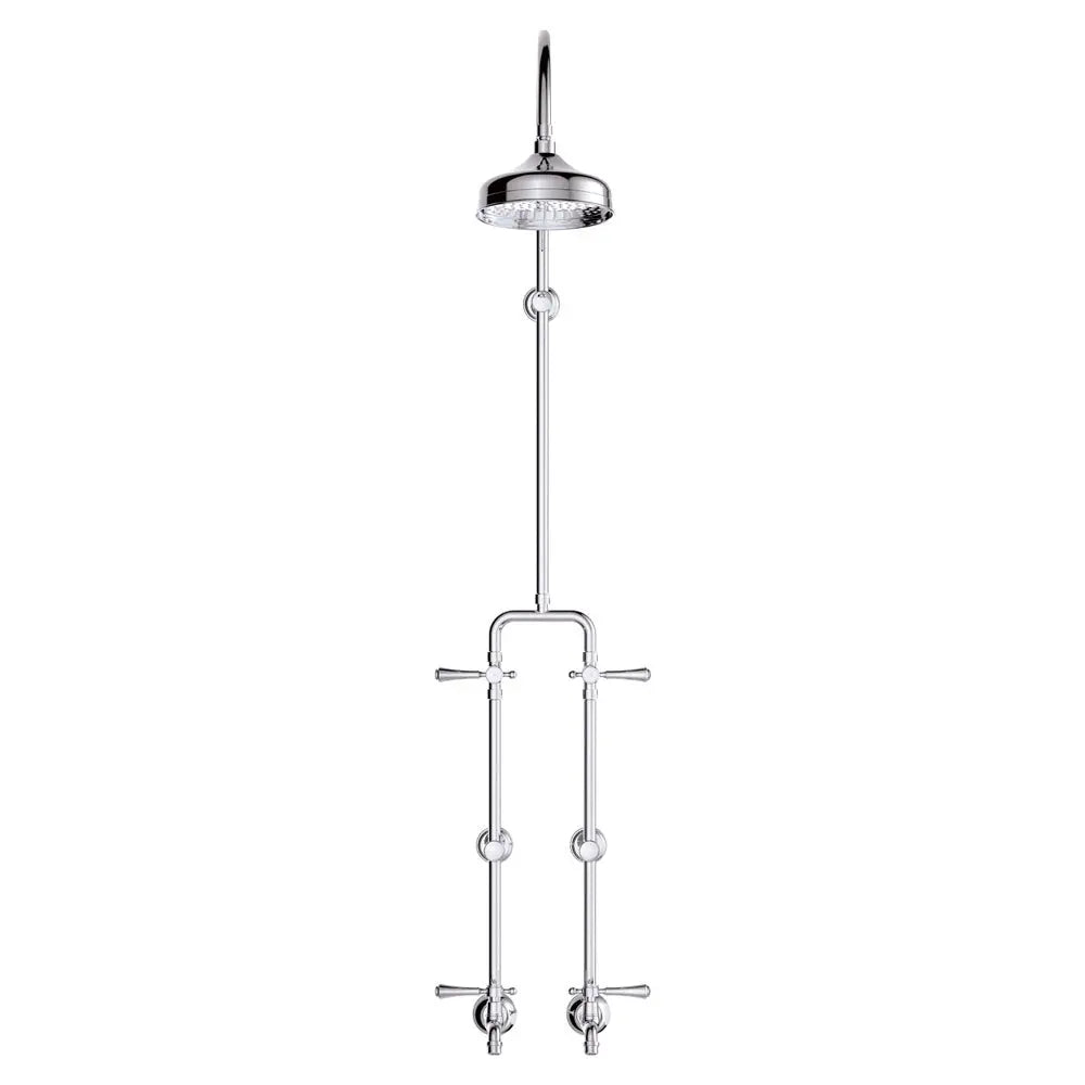 Lillian Lever Exposed Rail Shower & Bath Set, Chrome fienza