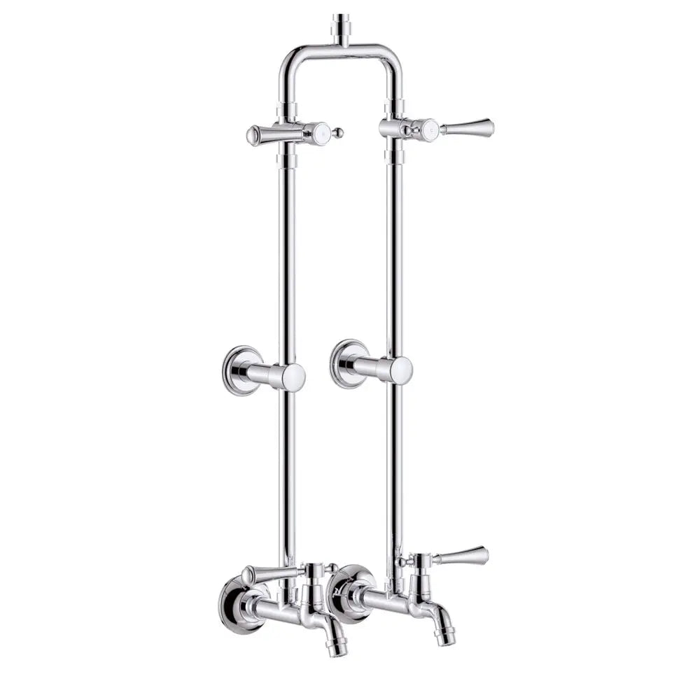 Lillian Lever Exposed Rail Shower & Bath Set, Chrome fienza