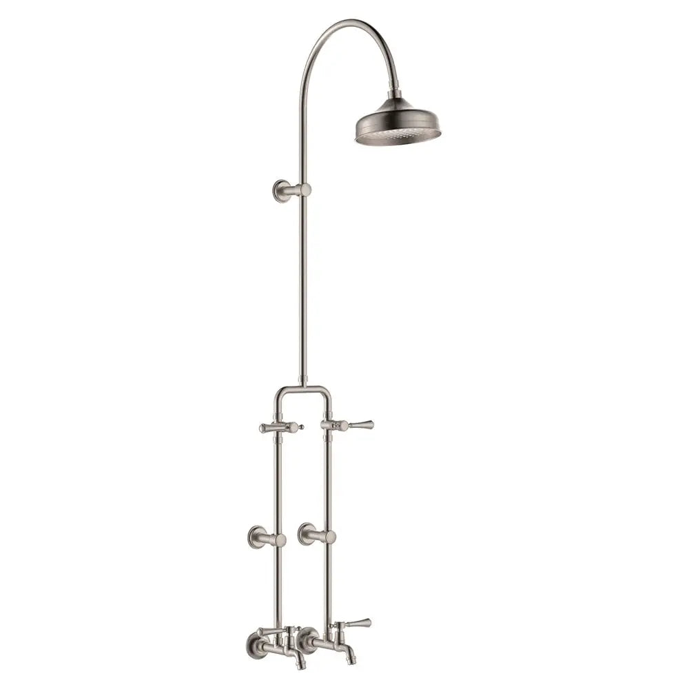 Lillian Lever Exposed Rail Shower & Bath Set, Brushed Nickel fienza