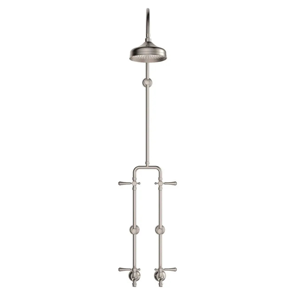 Lillian Lever Exposed Rail Shower & Bath Set, Brushed Nickel fienza
