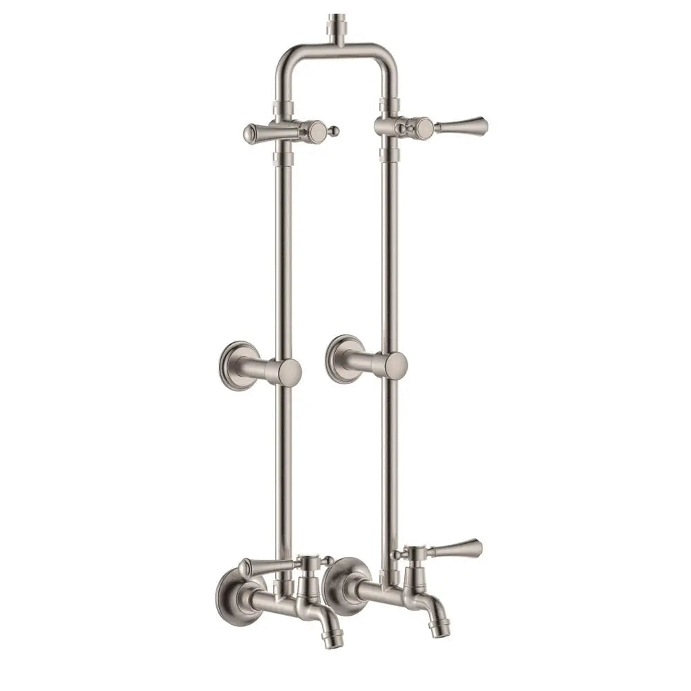 Lillian Lever Exposed Rail Shower & Bath Set, Brushed Nickel fienza