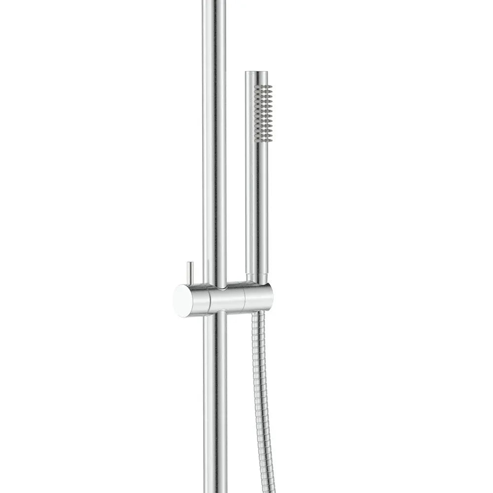 Kaya Wall Mounted Outdoor Twin Shower, Brushed Stainless Steel fienza