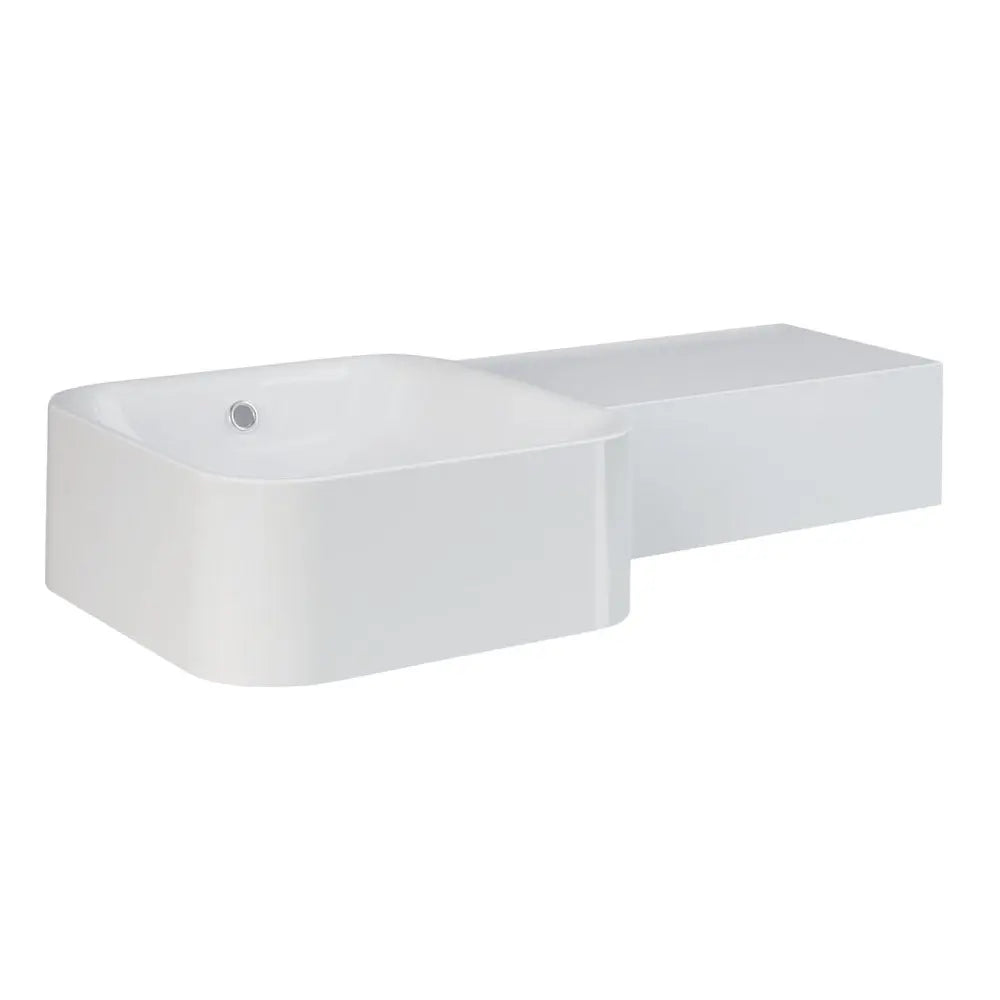 RAK Petit Square Wall Basin, Right Edge, No Tap Hole fienza