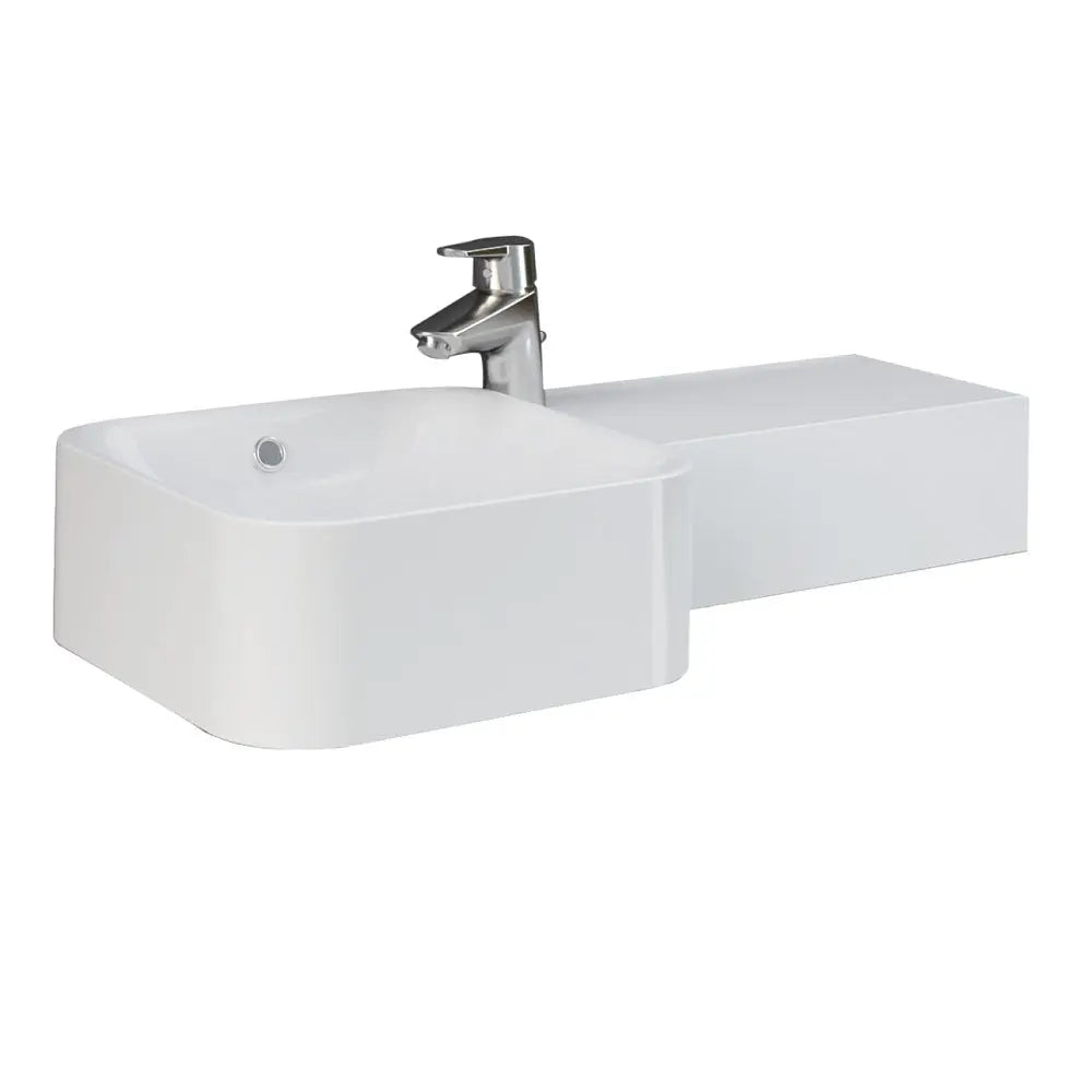 RAK Petit Square Wall Basin, Right Edge, 1 Tap Hole fienza