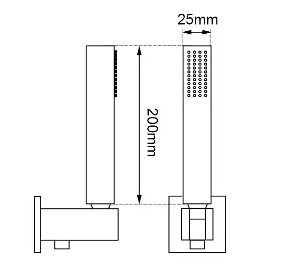 Chrome Shower Rail with Handheld Shower Aquaperla