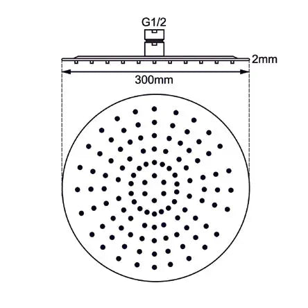 300mm Chrome Shower Head Aquaperla
