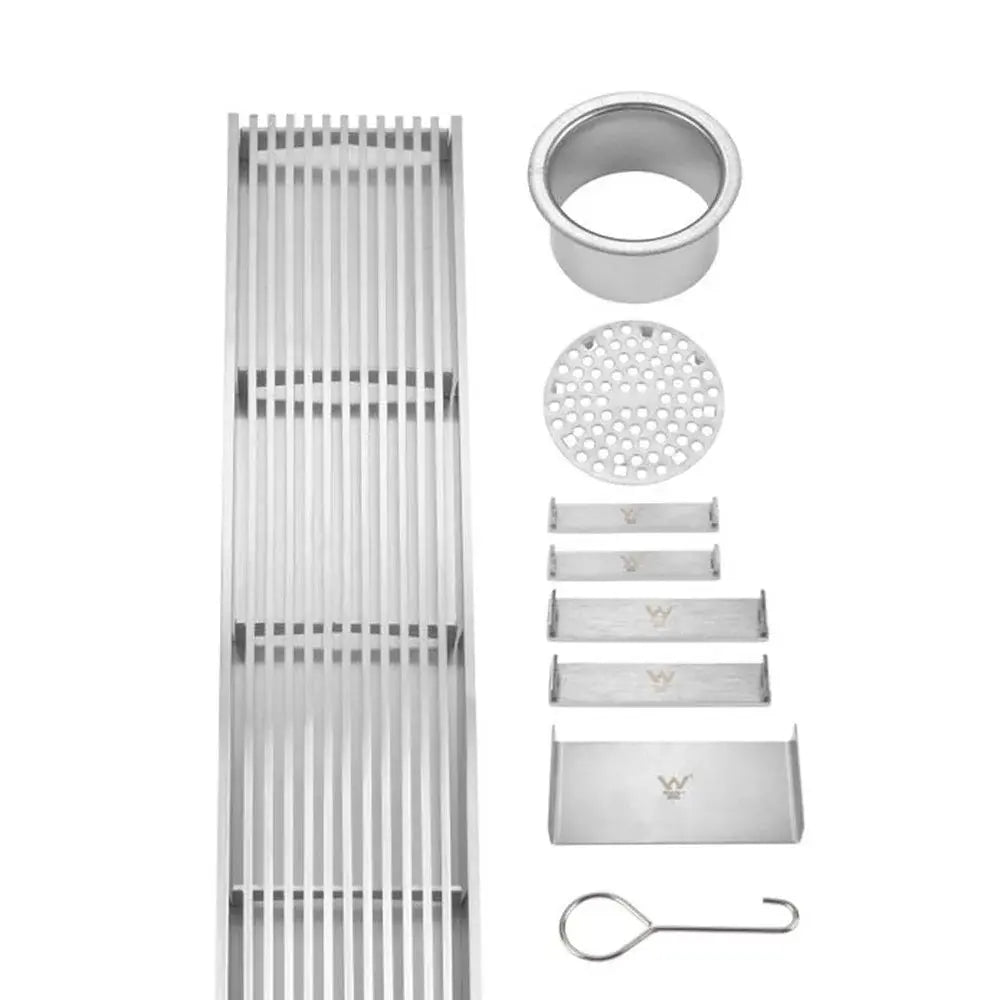 Wide Silver Linear Floor Grate 600~3000 (L) X 100 (W) MM Somer