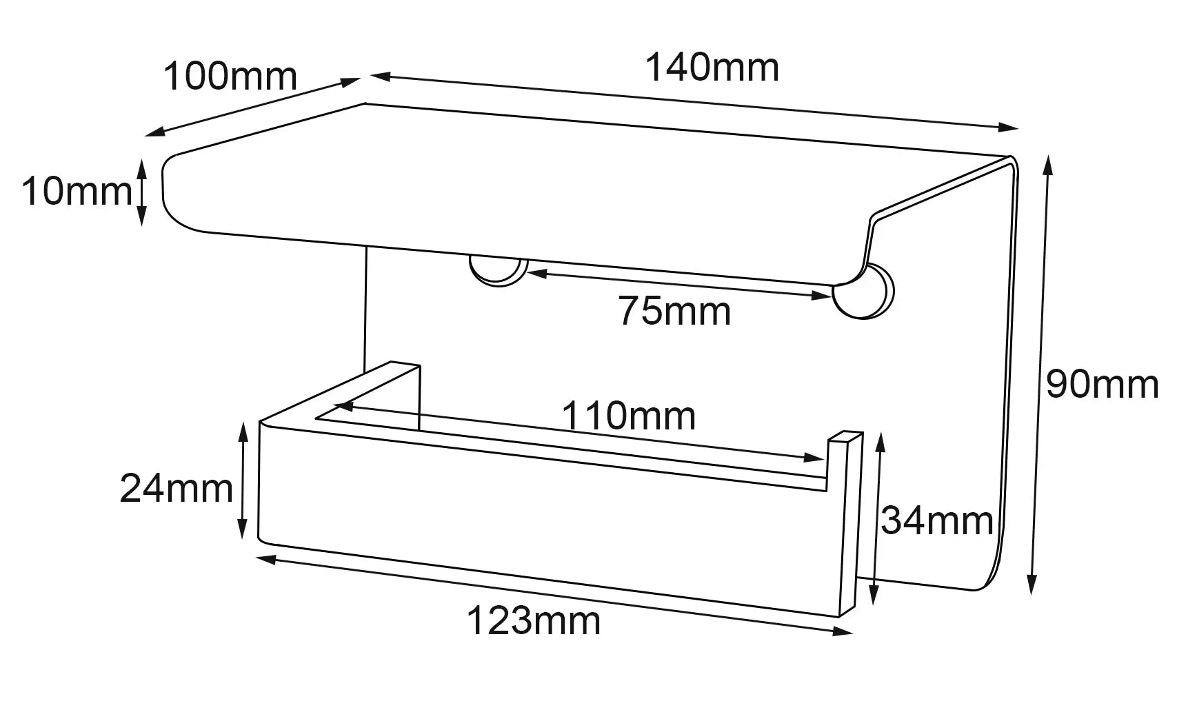IVANO - Chrome Toilet Paper Holder Aquaperla