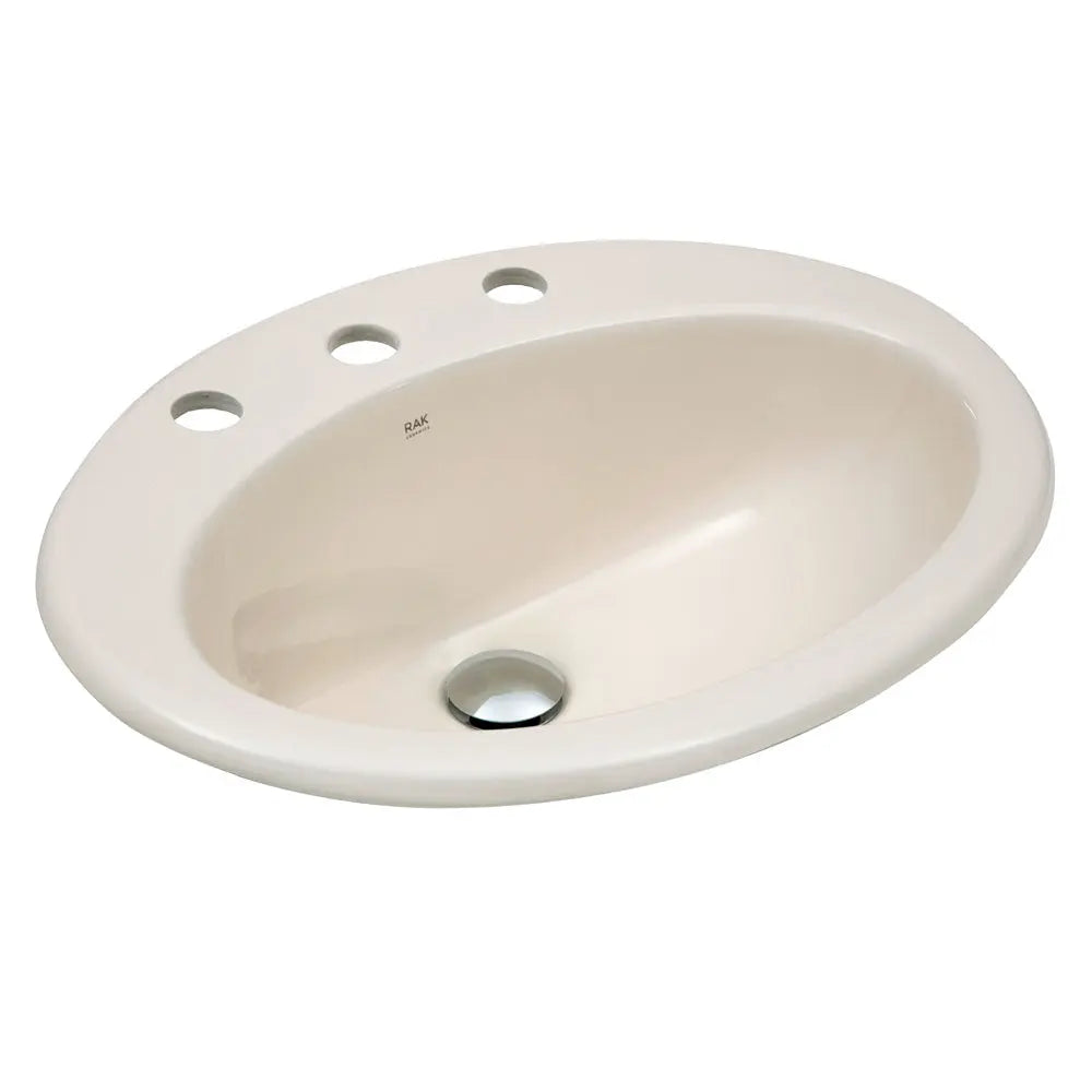 RAK Jessica Ivory Fully-Inset Basin, 3 Tap Holes fienza