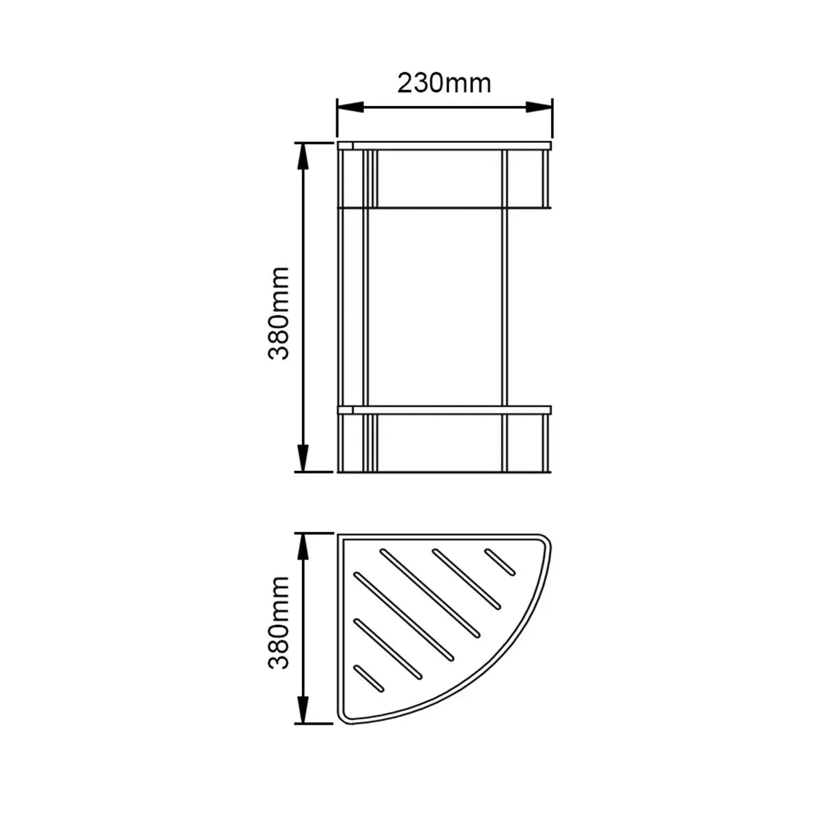 IVANO - Black Stainless Steel Shelf Aquaperla