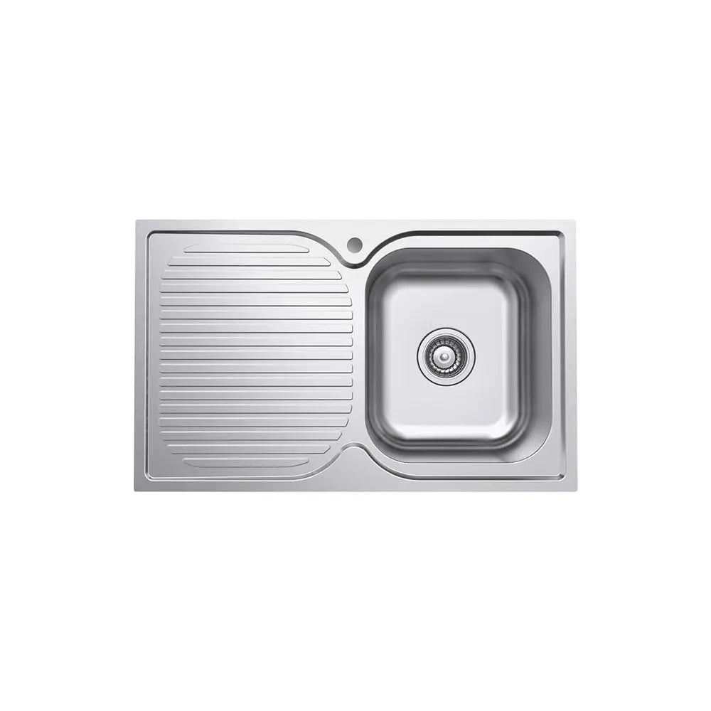 Tiva 780 Single Kitchen Sink with Drainer, Right Bowl fienza
