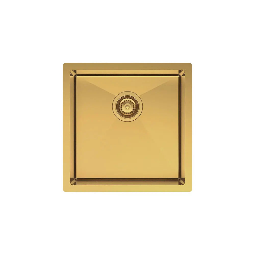 Hana 32L Single Kitchen Sink, PVD Rugged Brass fienza