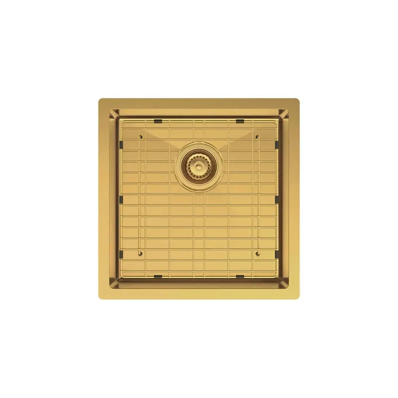 Hana 32L Single Kitchen Sink, PVD Rugged Brass fienza