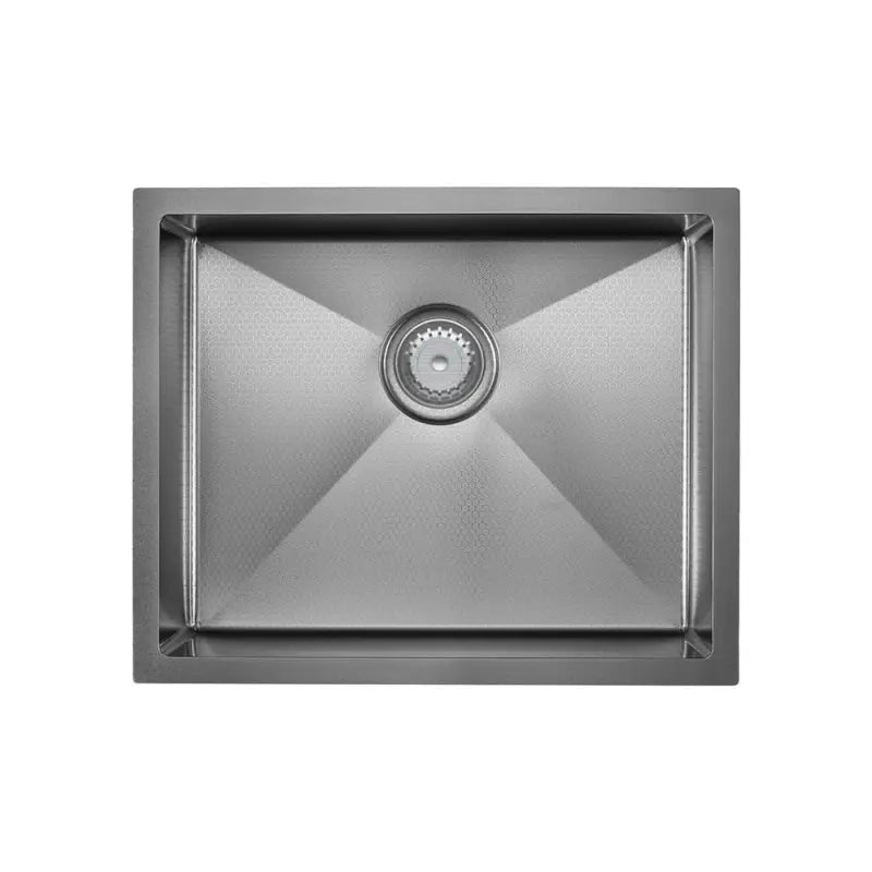 Hana Anti-Scratch 40L Single Kitchen Sink Kit, PVD Gun Metal fienza