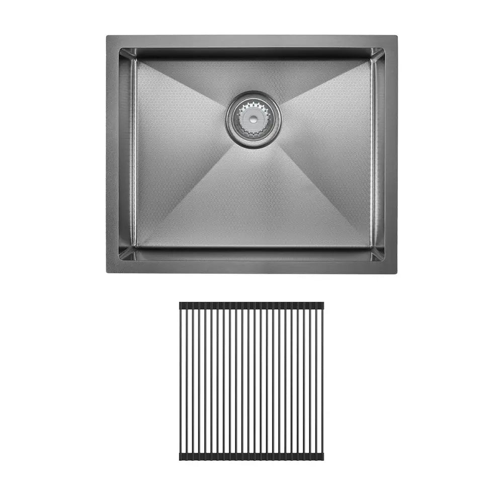 Hana Anti-Scratch 40L Single Kitchen Sink Kit, PVD Gun Metal fienza