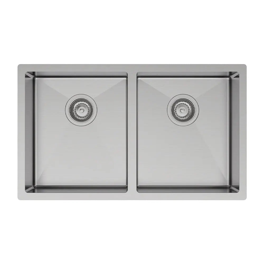 Hana 27L/27L Double Kitchen Sink, Stainless Steel fienza