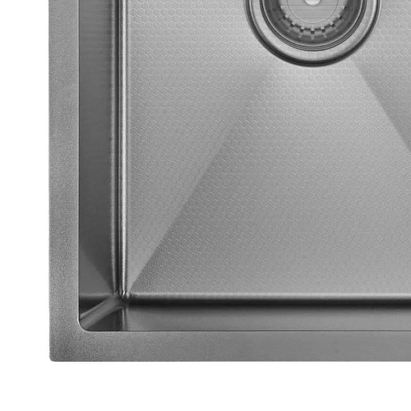 Hana Anti-Scratch 27L/27L Double Kitchen Sink, PVD Gun Metal fienza