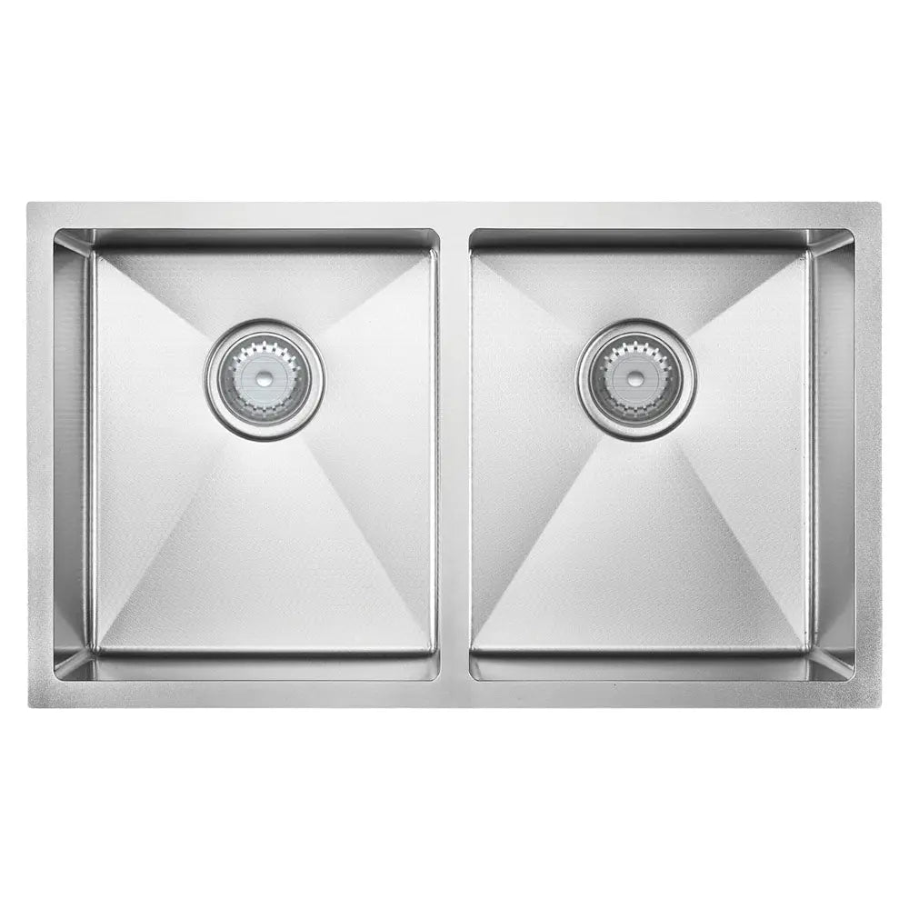 Hana Anti-Scratch 27L/27L Double Kitchen Sink Kit, Stainless Steel fienza