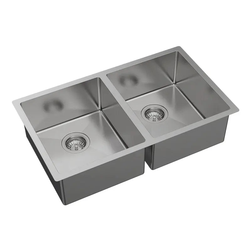 Hana 27L/27L Double Kitchen Sink, Stainless Steel fienza