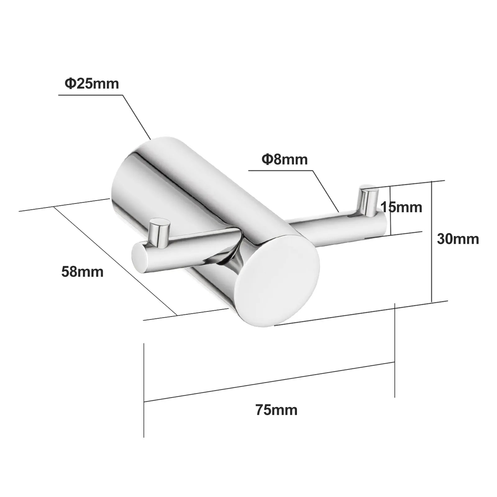 Chrome Robe Hook Aquaperla