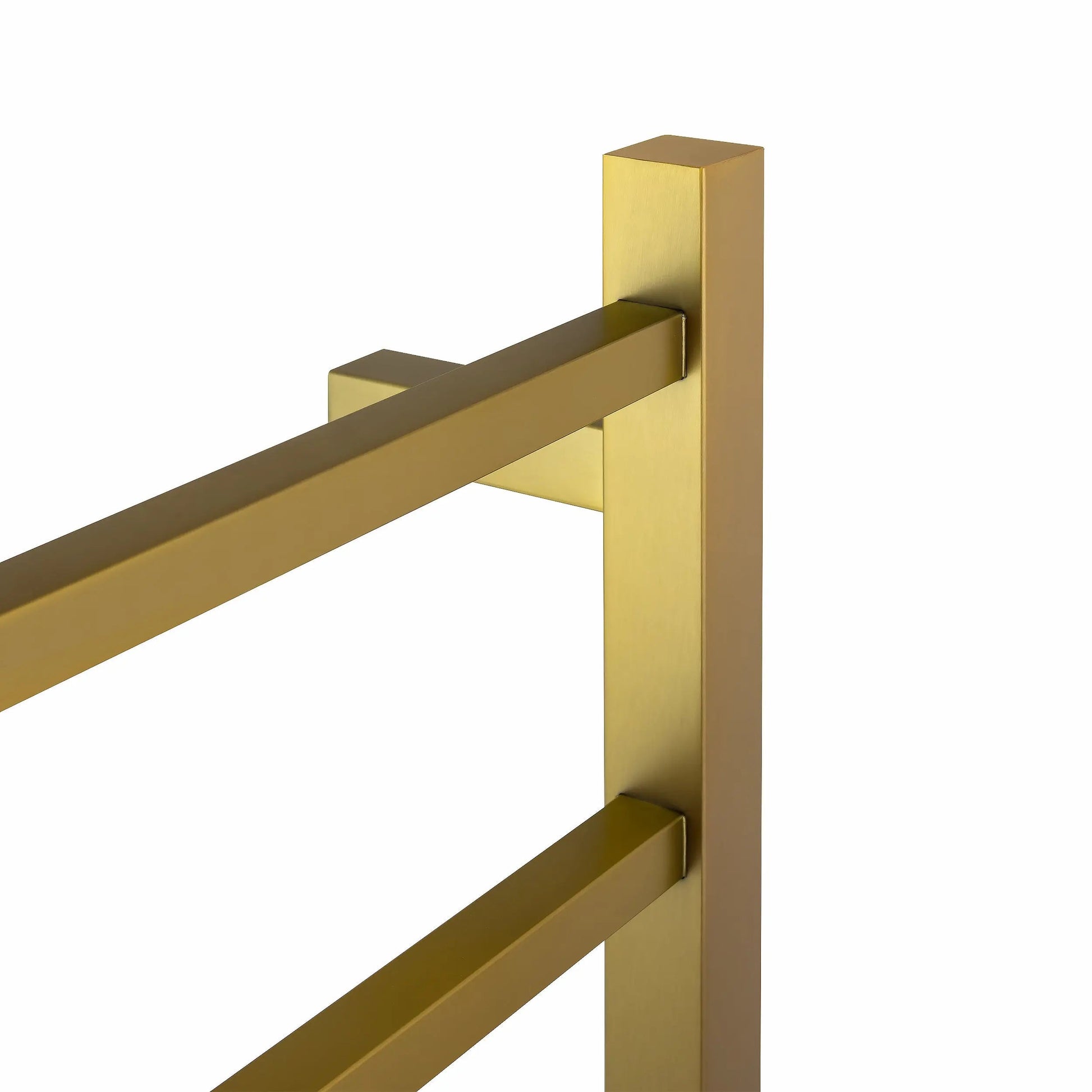 Brushed Brass Heated Towel Rack 4 Bars Aquaperla