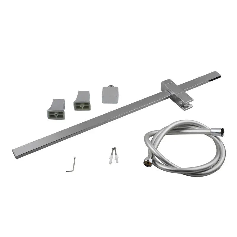 Chrome Shower Rail with Handheld Shower Aquaperla