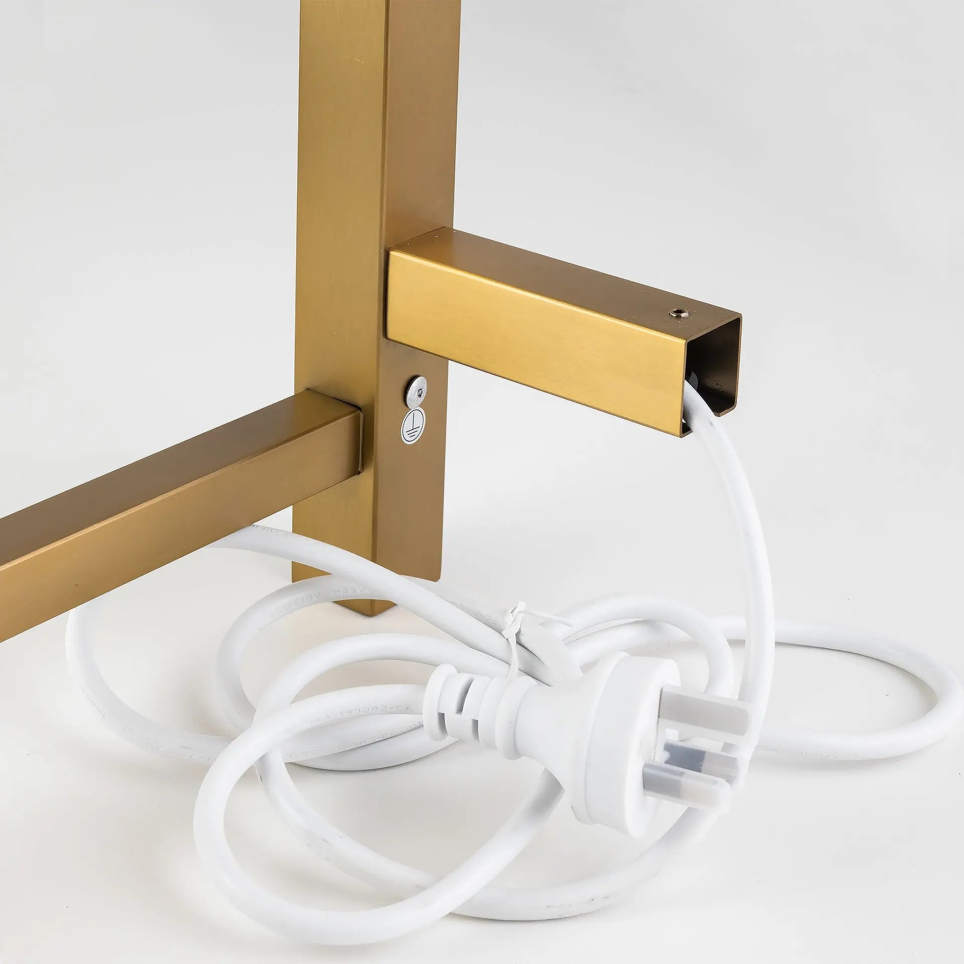 Brushed Brass Heated Towel Rack 4 Bars Aquaperla