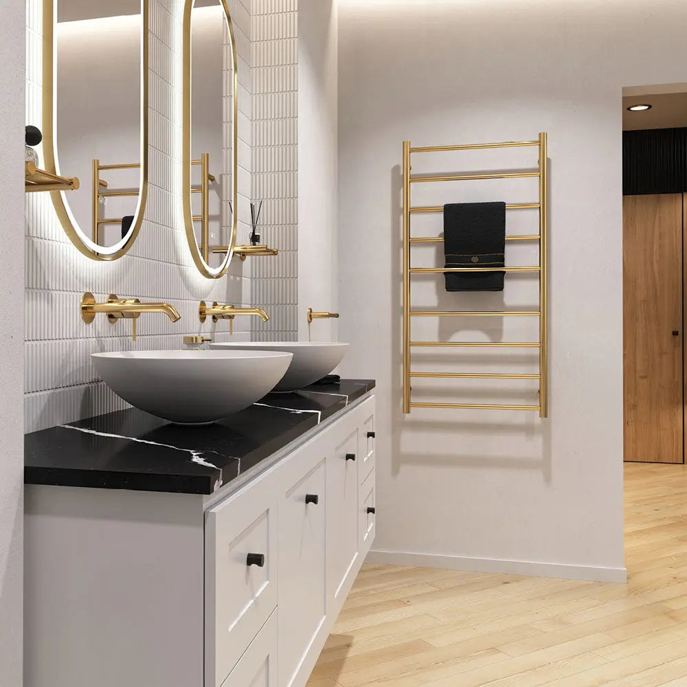 Kaya Heated Towel Rail, 600 x 1200mm, Urban Brass fienza