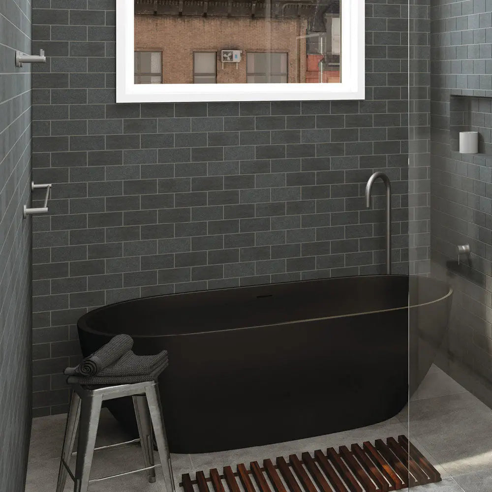 Kaya Single Towel Rail, 900mm, Gun Metal fienza