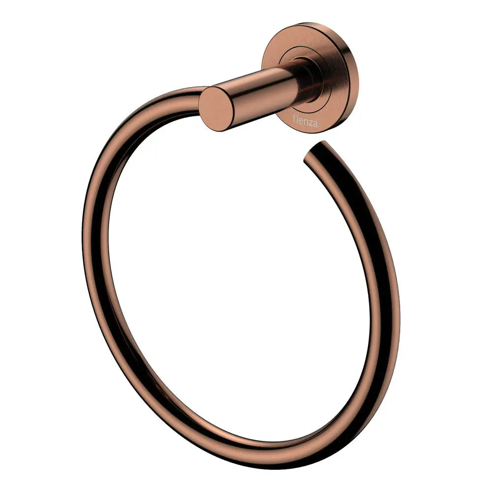 Kaya Hand Towel Ring, Brushed Copper fienza