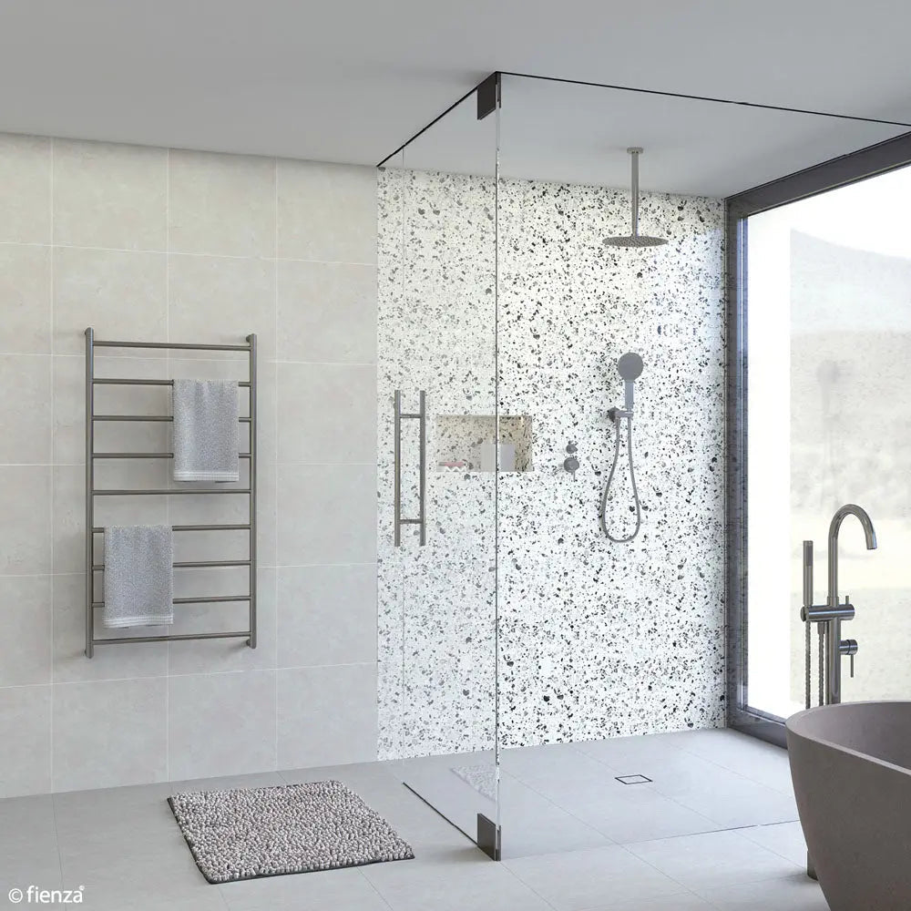 Kaya Heated Towel Rail, 600 x 1200mm, Gun Metal fienza