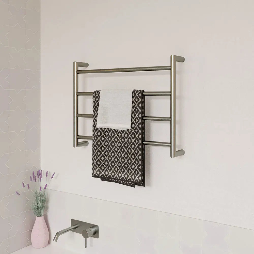 Kaya Heated Towel Rail, 600 x 450mm, Brushed Nickel fienza
