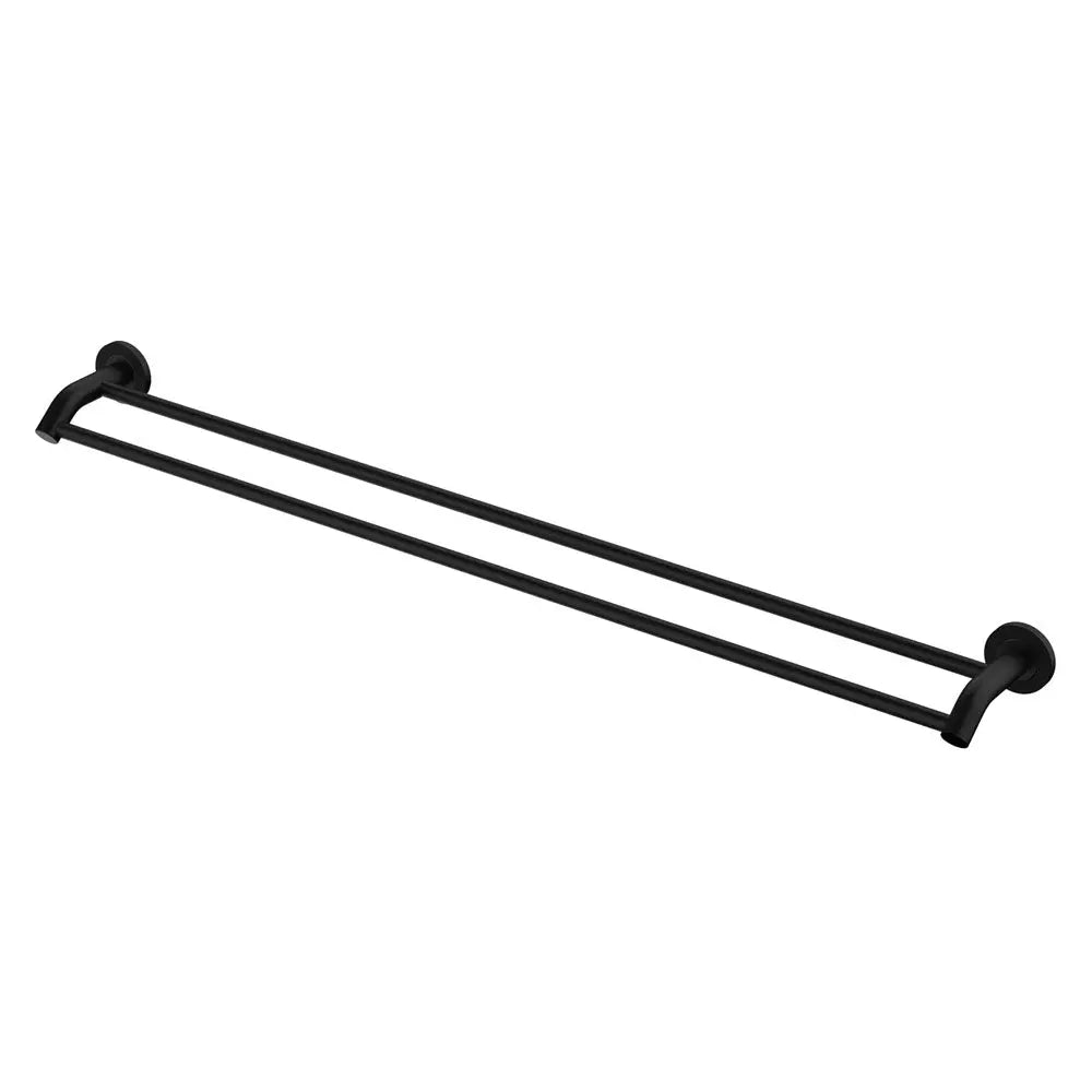 Axle 900mm Double Towel Rail, Matte Black fienza