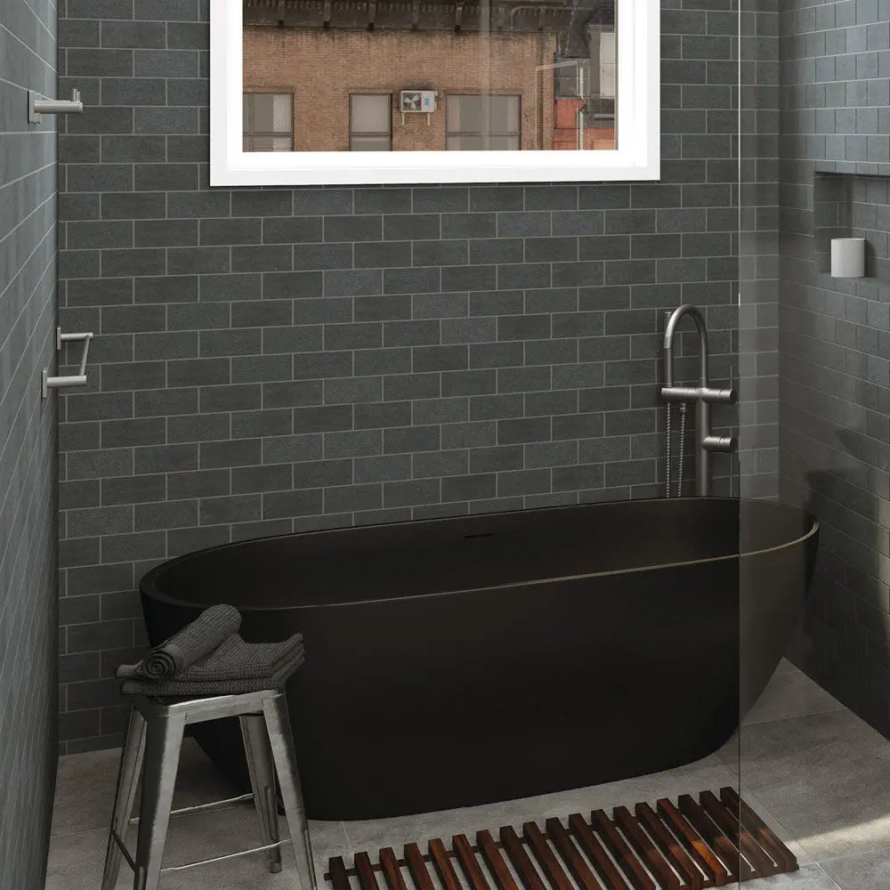 Sansa Single Towel Rail, 900mm, Gun Metal fienza