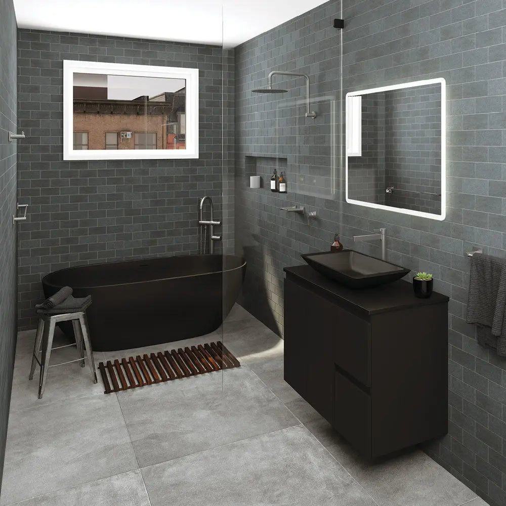 Sansa Single Towel Rail, 900mm, Gun Metal fienza