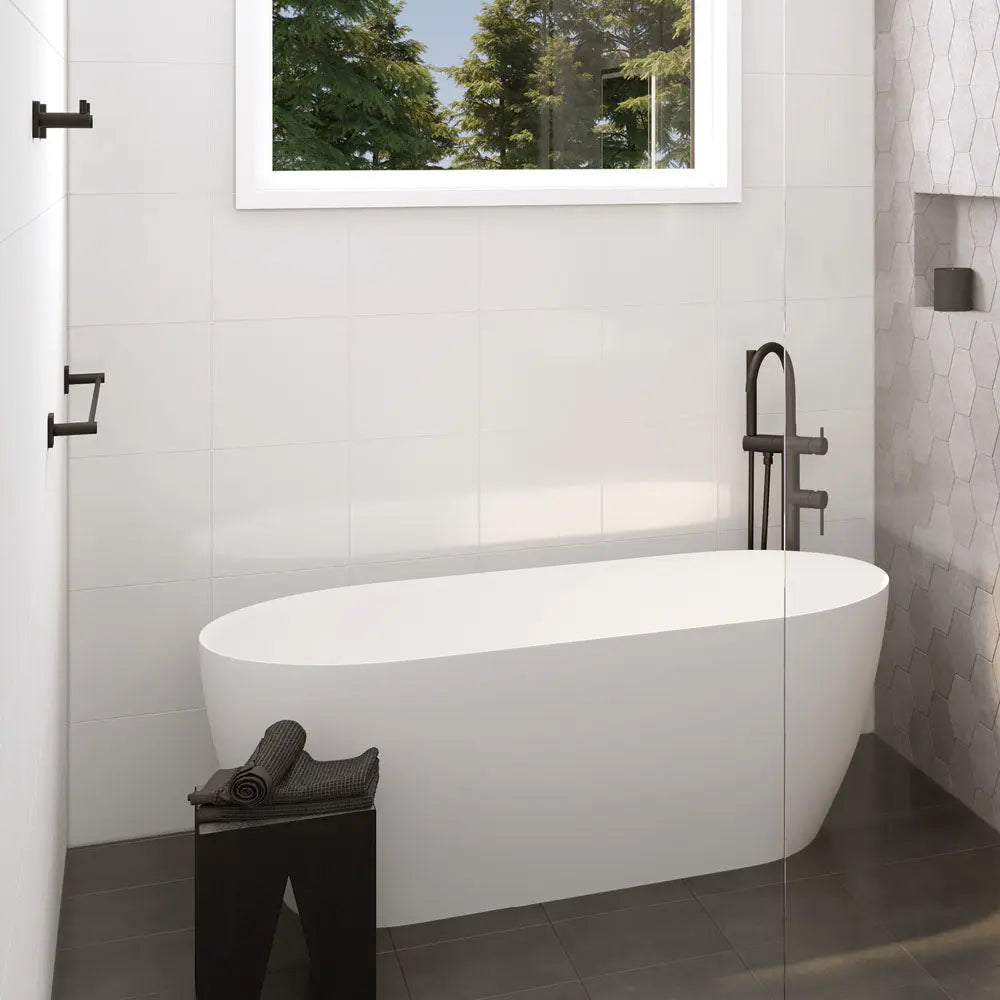 Sansa Single Towel Rail, 900mm, Matte Black fienza