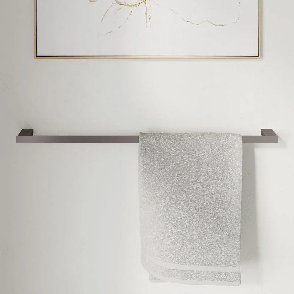 Tono Single Towel Rail, 610 mm, Gun Metal fienza