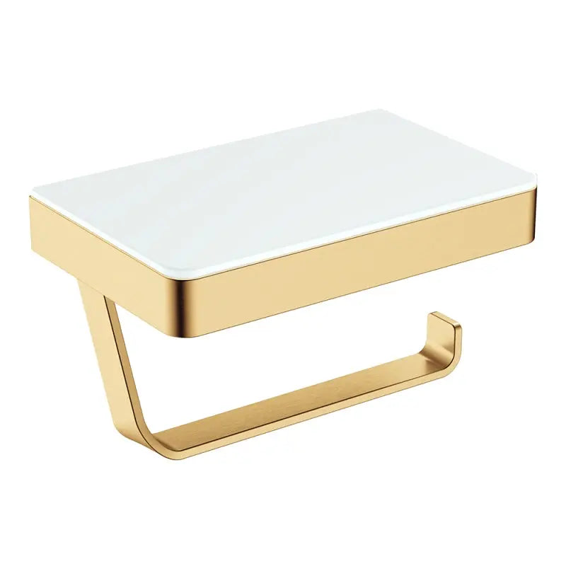 Tono Toilet Roll Holder with Glass Shelf, Urban Brass fienza