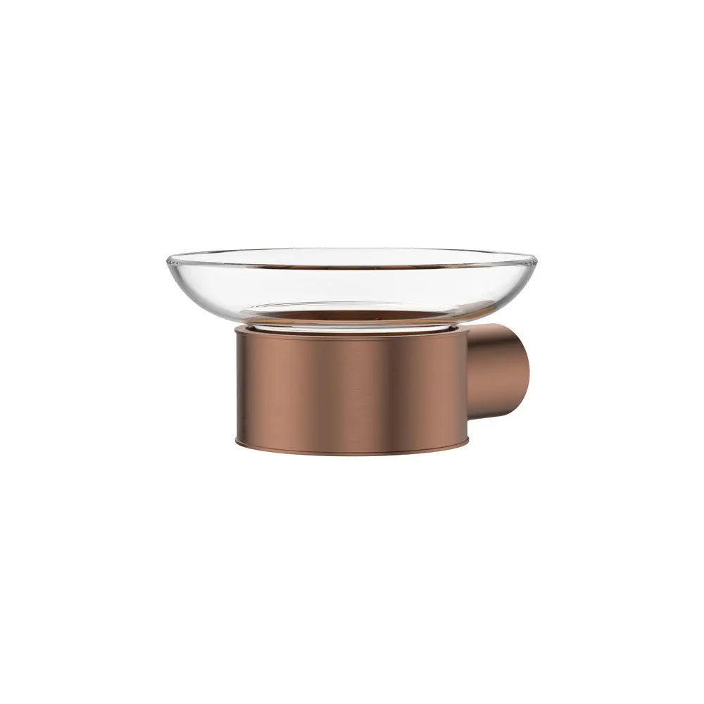 Empire Slim Glass Soap Dish, Brushed Copper fienza