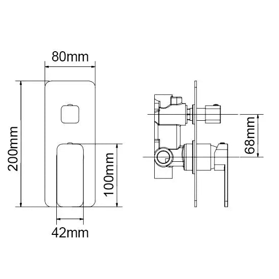 IVANO - Black Diverter Mixer Aquaperla