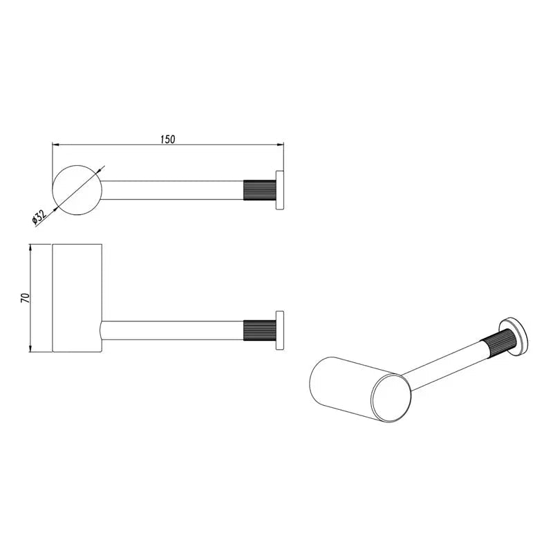 CADDENCE - Brushed Brass Single Toilet Paper Holder Aquaperla