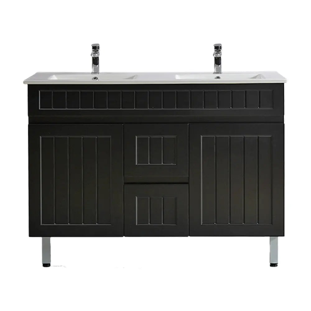 ACACIA SHAKER PVC Floor Vanity 1200mm (Double Bowl) Poseidon