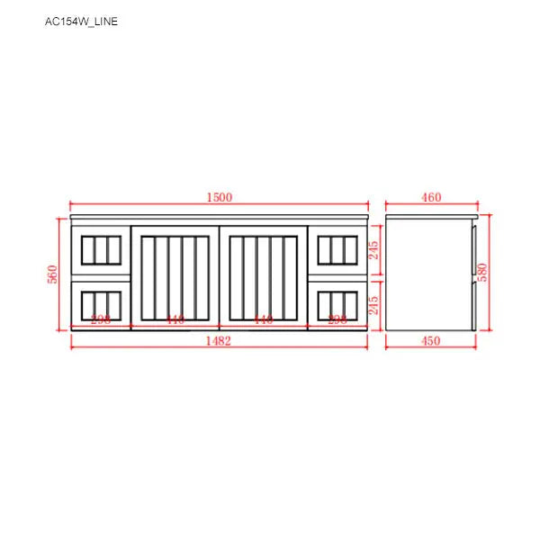 ACACIA SHAKER Matte White PVC Wall Hung Vanity 1500 (Single/Double Bowl) Poseidon